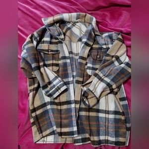 Bibi Oversized Plaid Shacket